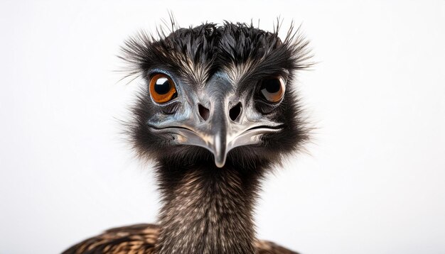 Emu on white background Isolated of Animal