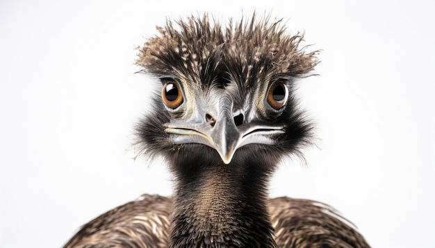 Emu on white background Isolated of Animal