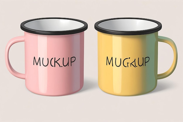 Photo enamel mug mockup