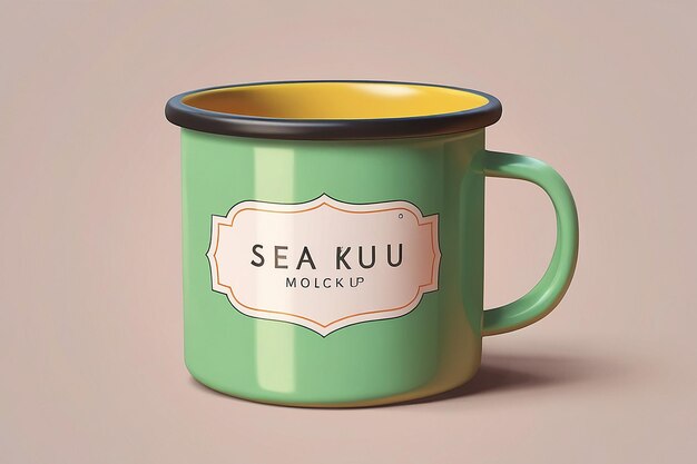 Photo enamel mug mockup