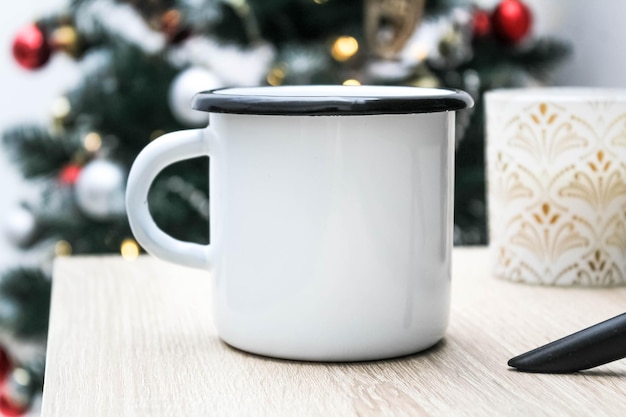 Enamel White Coffee And Tea Mug