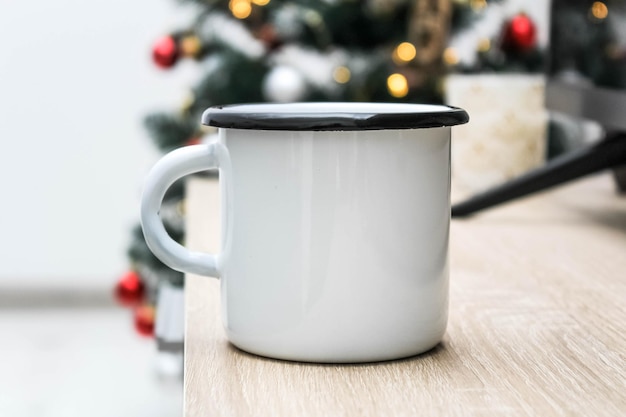 Enamel White Coffee And Tea Mug