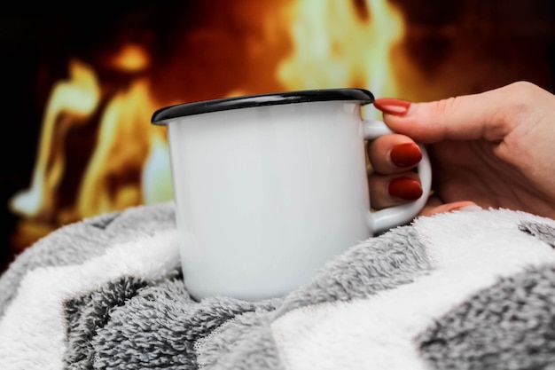 Enamel White Coffee And Tea Mug