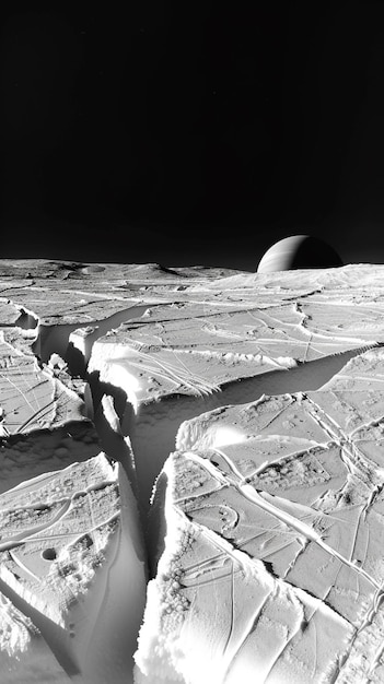 Photo enceladus reveals icy surface closeup