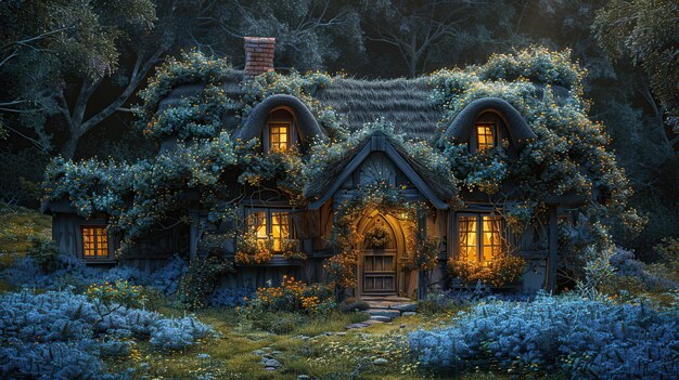 Enchanted Cottage in the Forest