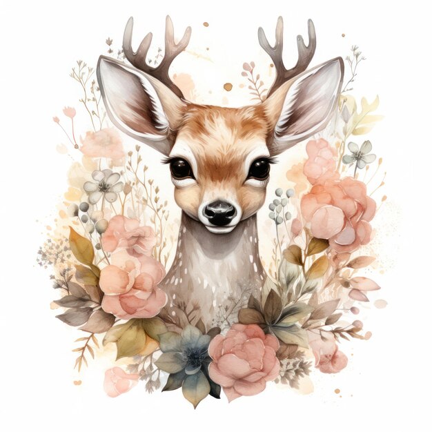 Enchanted Fawn with Floral Crown