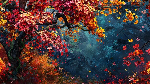 Enchanted Forest in Autumn Hues