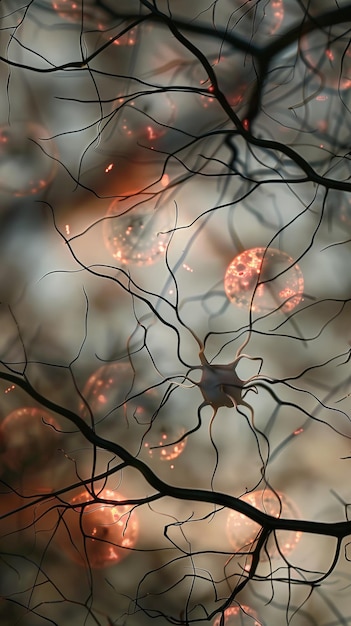 Enchanted forest lights through branches