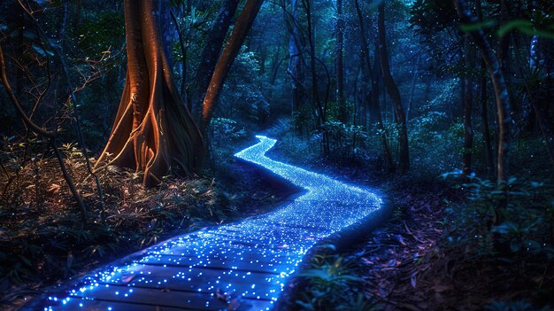 Photo enchanted forest path