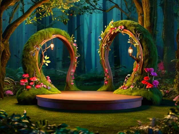 Enchanted Forest Podium for product presentation