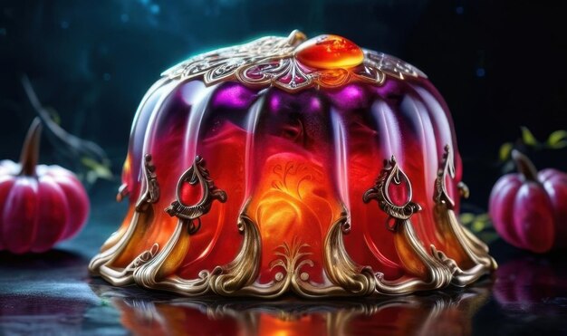 Photo enchanted fruit jelly ultra detailed hyperrealism epic