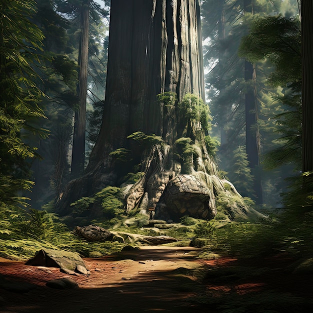 Enchanted Giant Sequoia Forest AIGenerated Wonder