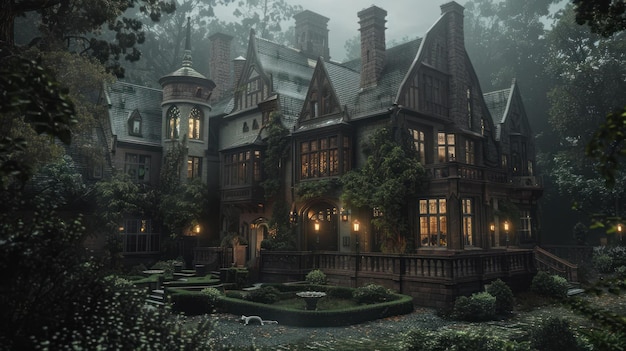 Enchanted Mansion in the Mist