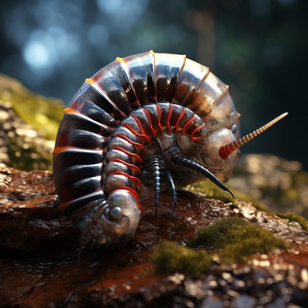 Enchanted Millipedes 3d Realistic Transparent Background