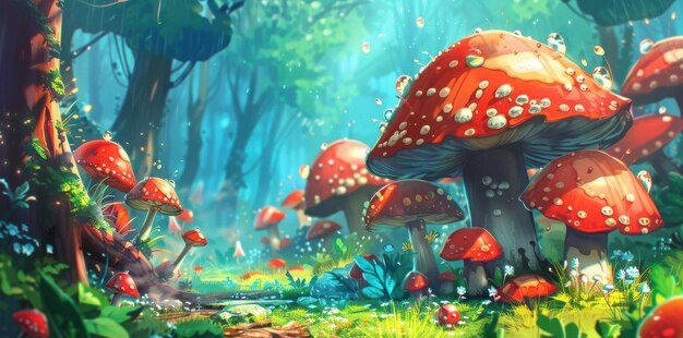 Enchanted Mushroom Forest Whimsical mushroom fantasy concept