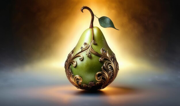 Photo enchanted pear ultra detailed hyperrealism epic baroque opulent majestic