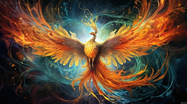 Enchanted phoenix bird fantastic magical