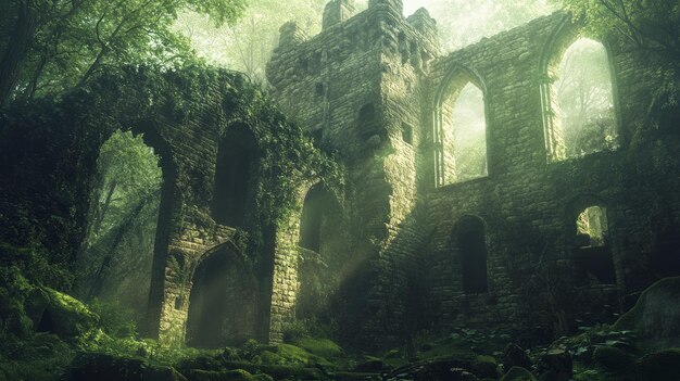 Enchanted Ruin IvyCovered Castle Hidden in the Woods