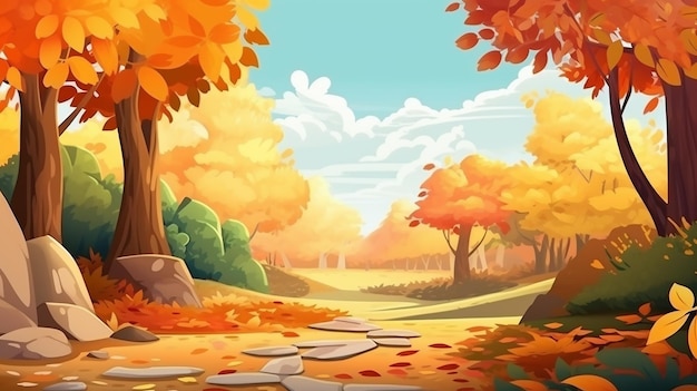 Enchanted Threshold Children's Autumn Forest Illustration