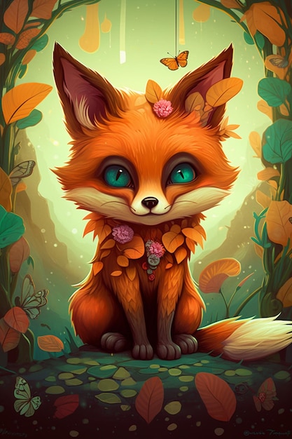 Enchanting Adventures of a Little Fox in a Magical Realm