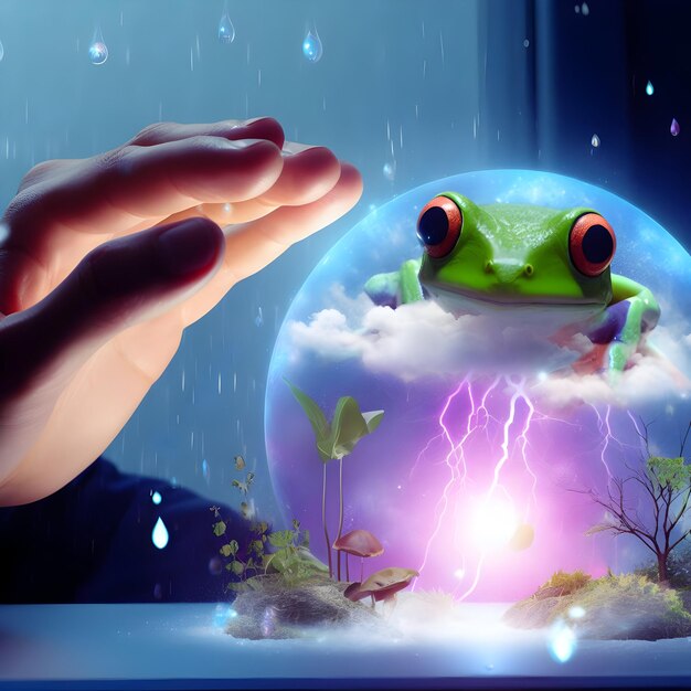 The Enchanting Amphibian Symphony Frogs Unleash Weather Wonders Across a Fantastical Realm