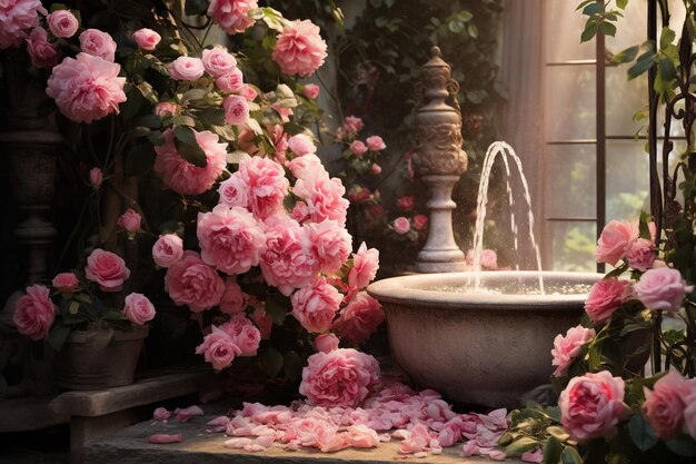 The Enchanting Beauty of After the Rain Pink Roses