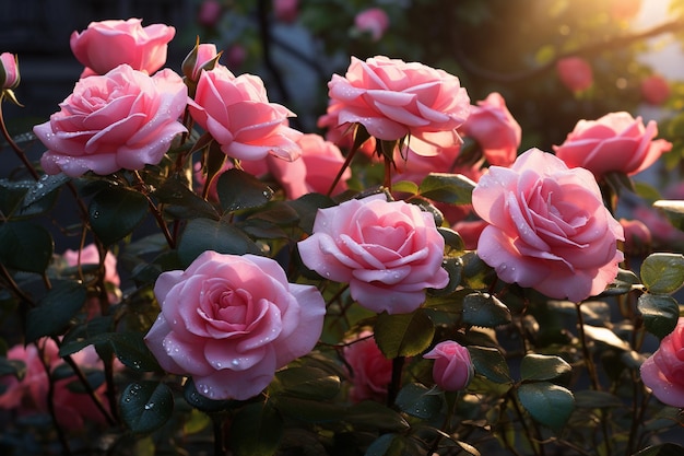 The Enchanting Beauty of After the Rain Pink Roses