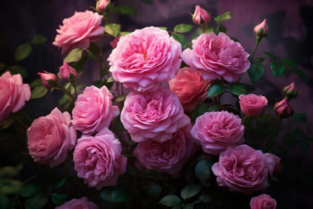 Enchanting Beauty The Delicate Pink Flowers of a Damask Rose