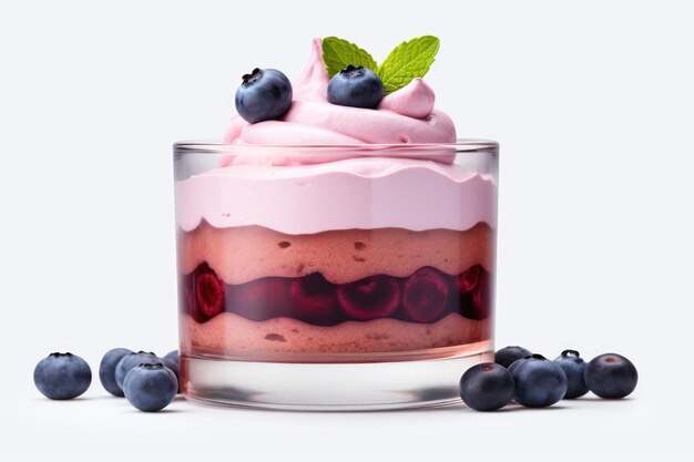 Enchanting Blueberry Bliss in a Glass on Transparent PNG Background