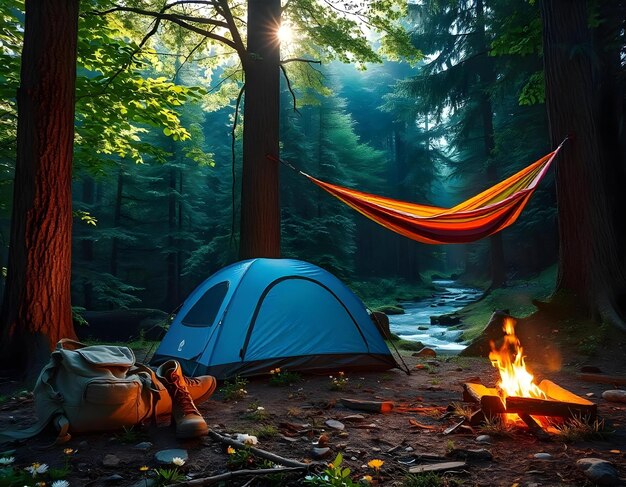 Photo enchanting camping adventures in nature