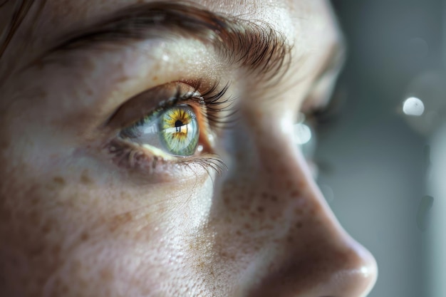 Enchanting Closeup of Mesmerizing Eyes Reflecting Gentle Light Soulful Gaze with Depth and Beauty