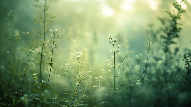 Photo enchanting closeup of plants in field landscape photograph