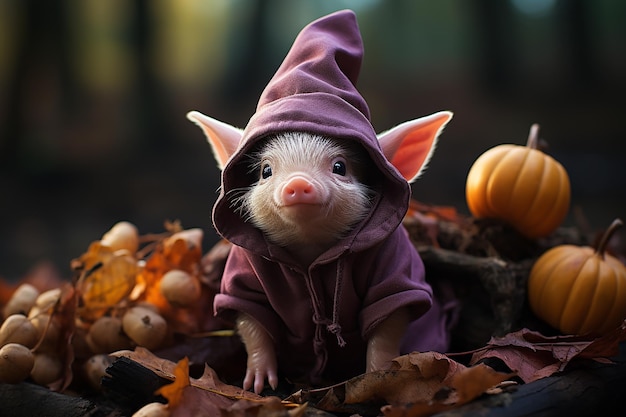 Enchanting Costume Baby Piglet's Endearing Halloween Moment