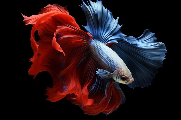 Enchanting Encounter The Mesmerizing Dance of Two Halfmoon Siamese Fighting Fish Amidst a Captivati