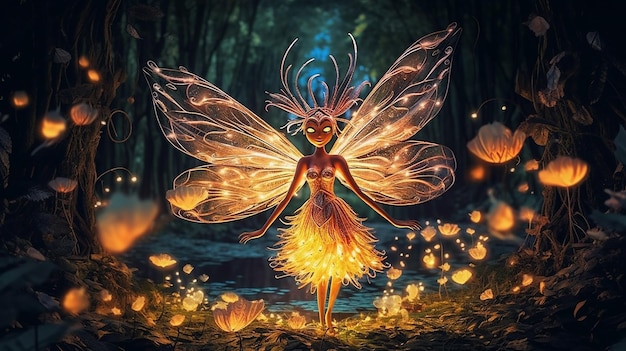 An enchanting fairy created with delicate quilling technique adorned with intricate paper coils