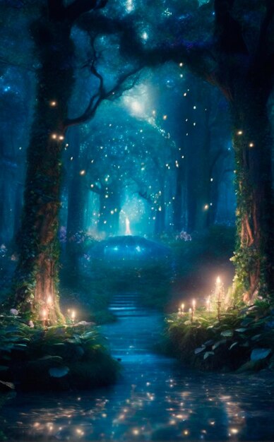 An enchanting fairytale forest