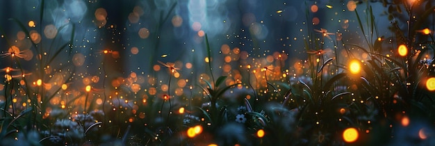 Enchanting fireflies lighting up the night