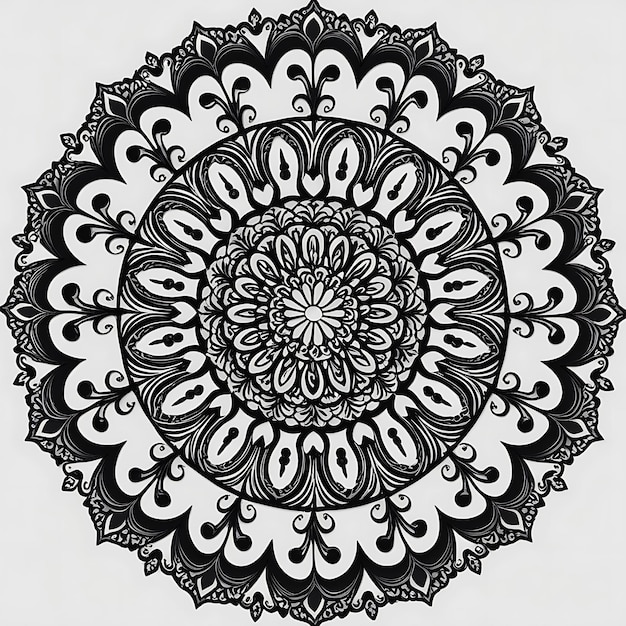 Enchanting floral mandala art Generative Ai