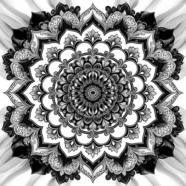 Enchanting floral mandala art Generative Ai