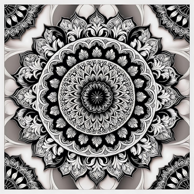 Enchanting floral mandala art Generative Ai