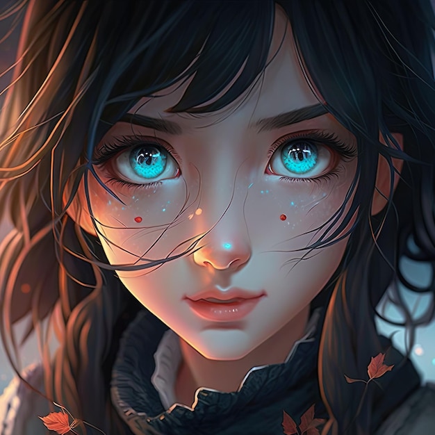 Enchanting Gaze The Alluring Eyes of an Anime Girl ai generated