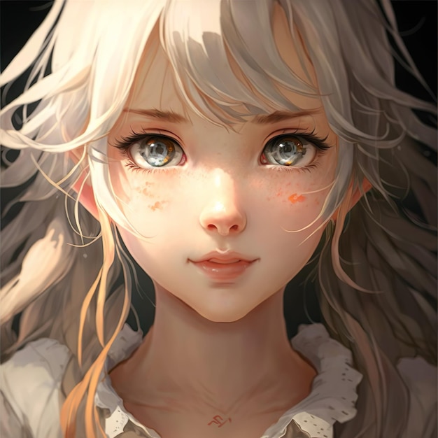 Enchanting Gaze The Alluring Eyes of an Anime Girl ai generated