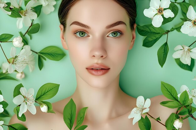 Enchanting Greens Womans Beauty Springs to Life in Spring Banner