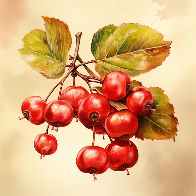 Enchanting Hawthorn Watercolor Clipart