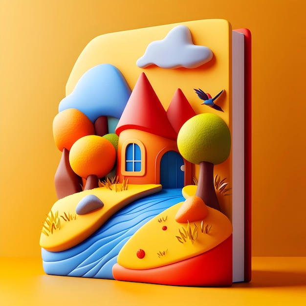 Photo enchanting mockup for a delightful children s book cover with whimsical and vibrant colors