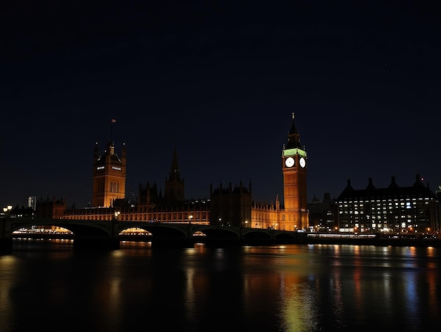 Photo enchanting night view of big ben and the houses of parliament in london uk