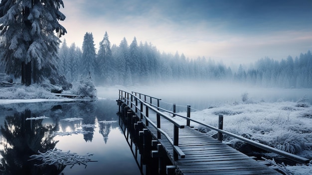 Enchanting photography backdrop of the misty Black Forest landscape A mysterious morning scene by