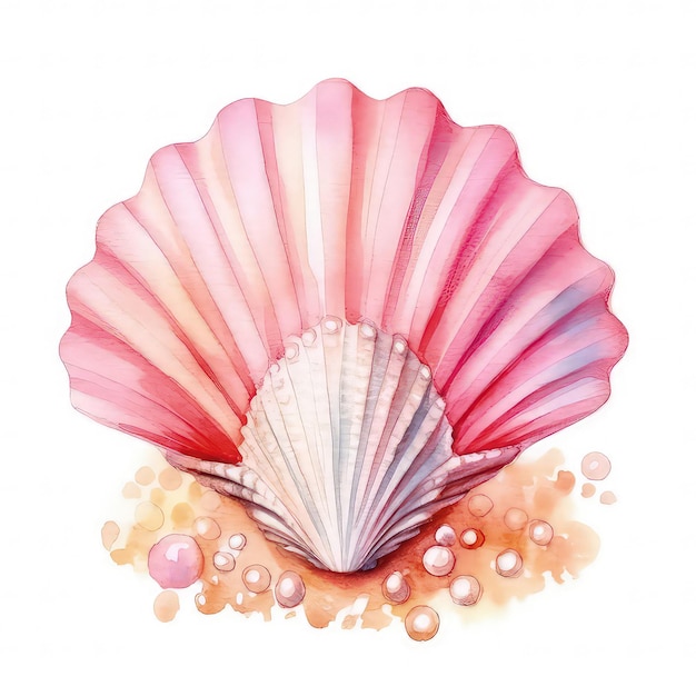 Enchanting Pink Seashell in Fairy World