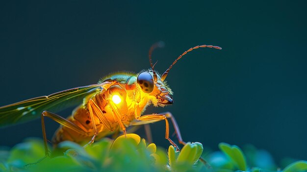 Enchanting Portrait of a Glowing Female Firefly