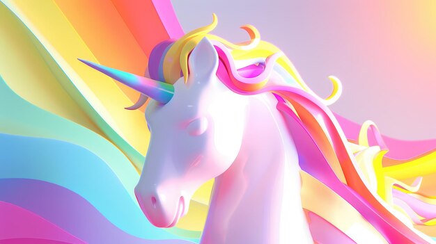 Enchanting Pride Unicorn A Surreal 3D Fusion of Fantasy and Diversity